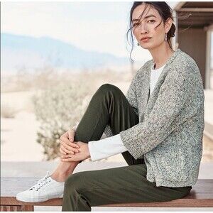 J Jill Pure Jill Cardigan Womens 2X Two Tone Marled Knit Tie 3/4 Kimono Sleeve